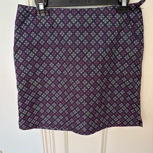 Lija purple, violet, black golf skirt with Pink and White Pattern